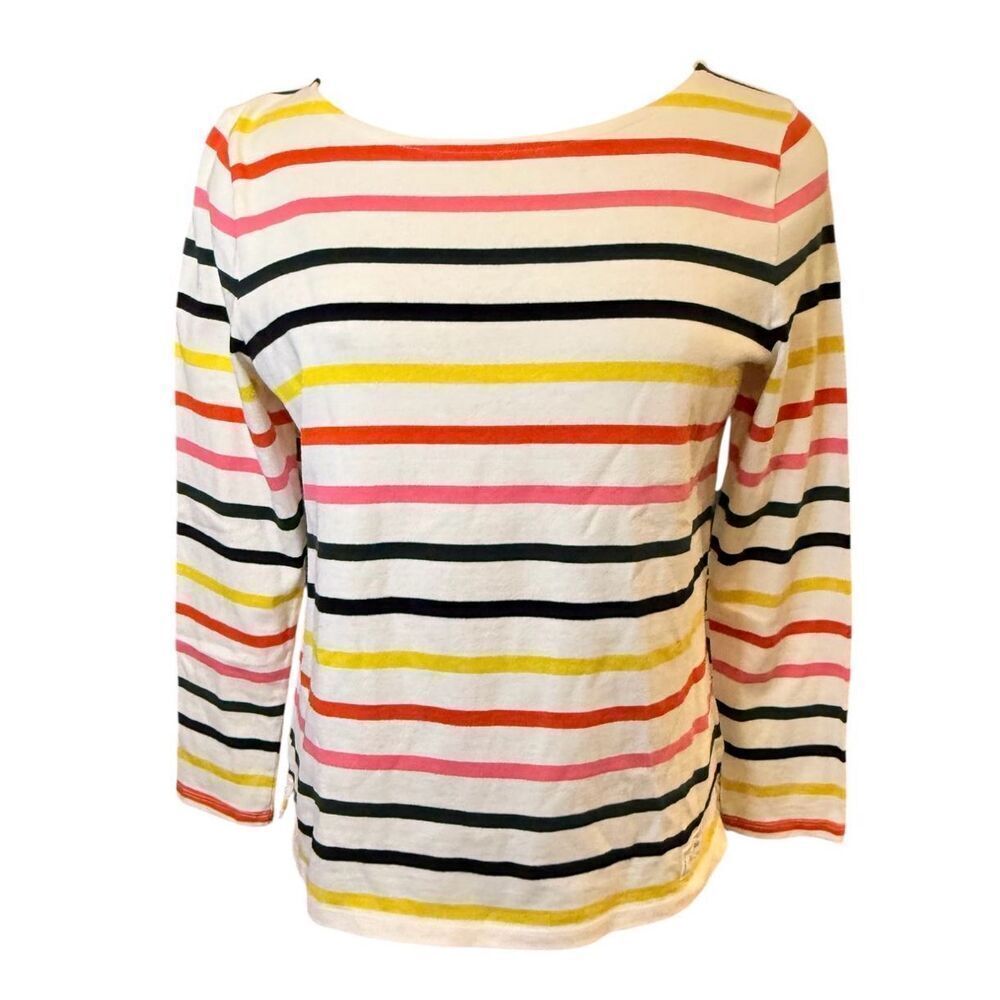 Talbots Striped Cotton Multicolor Long Sleeve Boatneck Pullover Shirt LP Set of - Picture 2 of 16